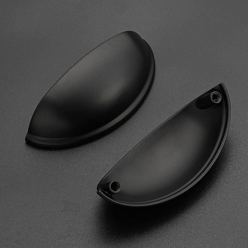 HomeExpert Home Expert 3 Inch Drawer Pulls Cup Pulls Kitchen Cabinet Handles Hardware for Cupboard 10 Pack Black - Image 2